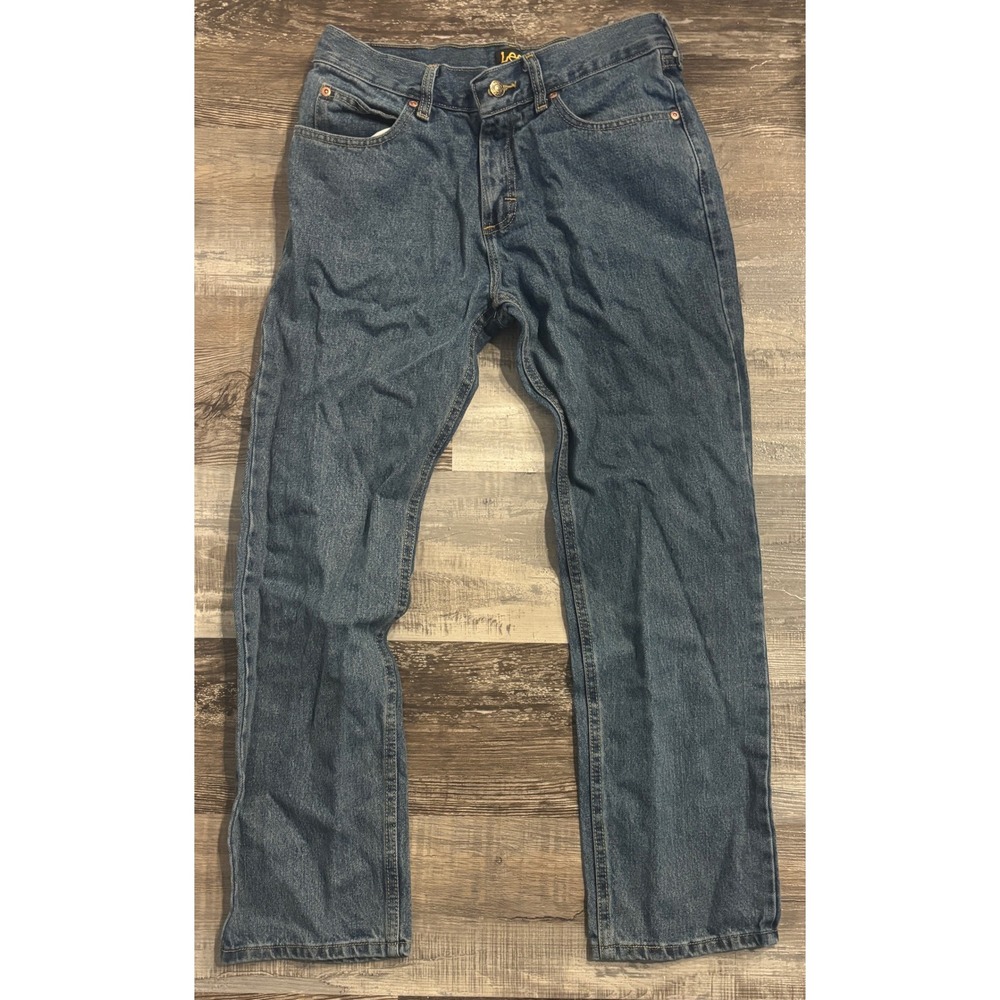 Lee Relaxed Fit Mens Medium Wash Blue Denim Jeans 30x29 102055551